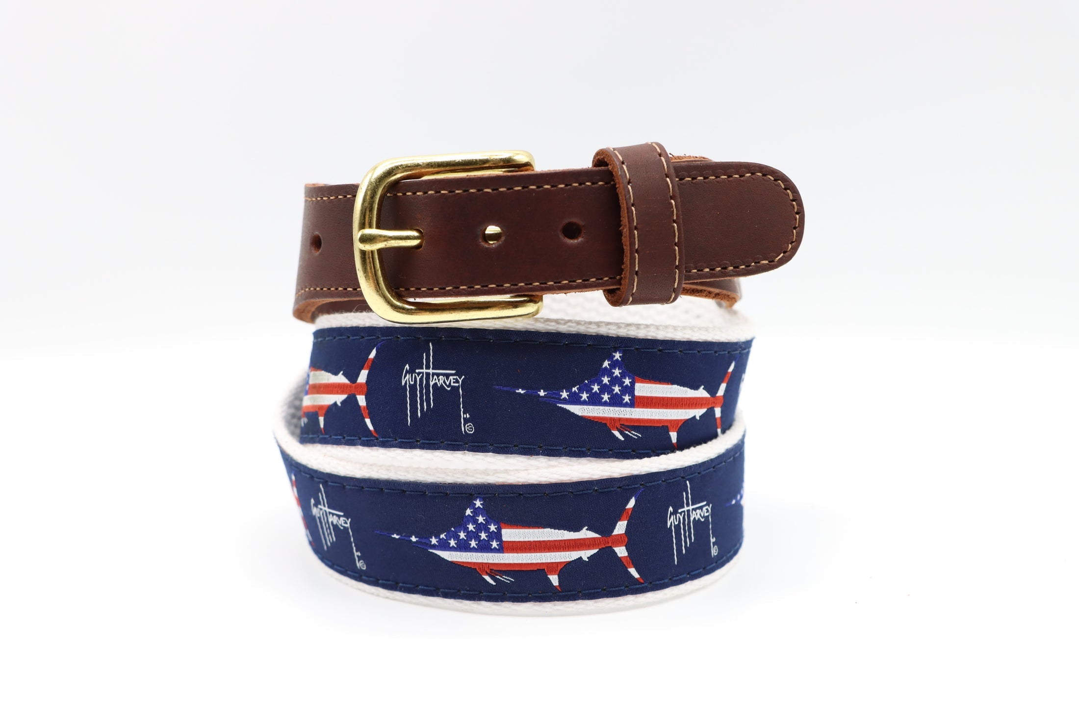 Guy Harvey USA Marlin Belt On White