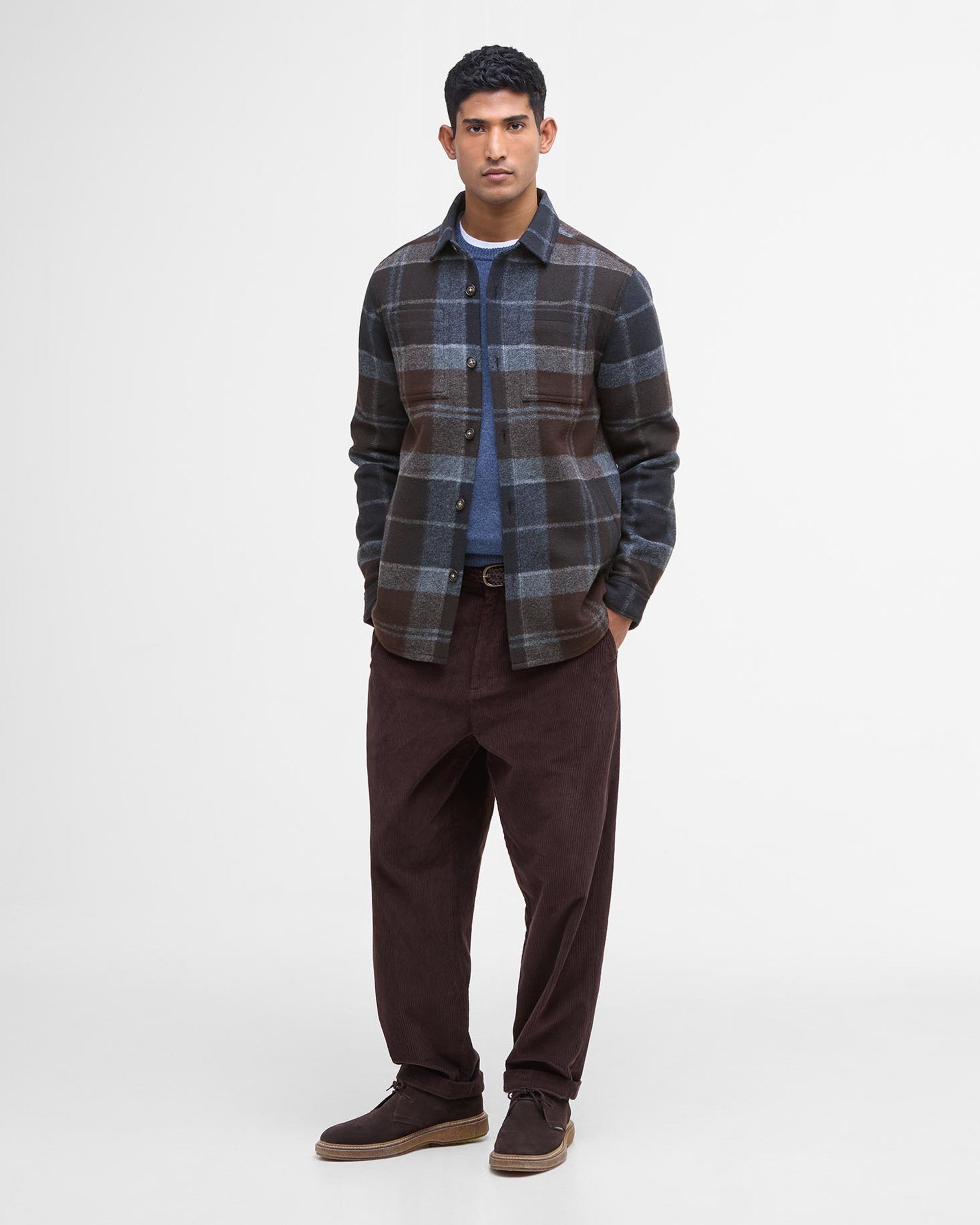Barbour Chapter Tailored Check Overshirt - Midnight Oak Tartan