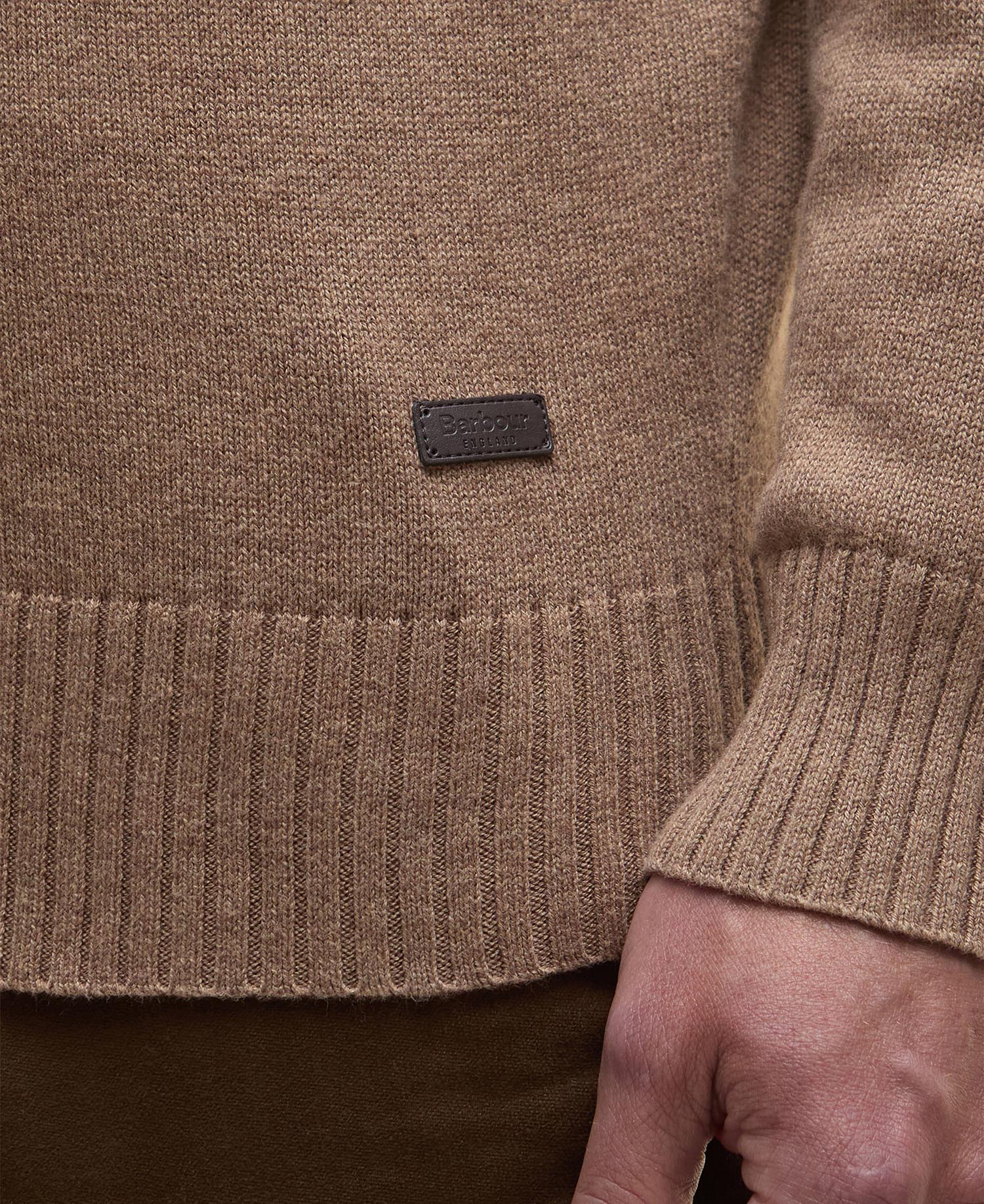 Barbour Kelson Half Zip Knitted Jumper - Stone