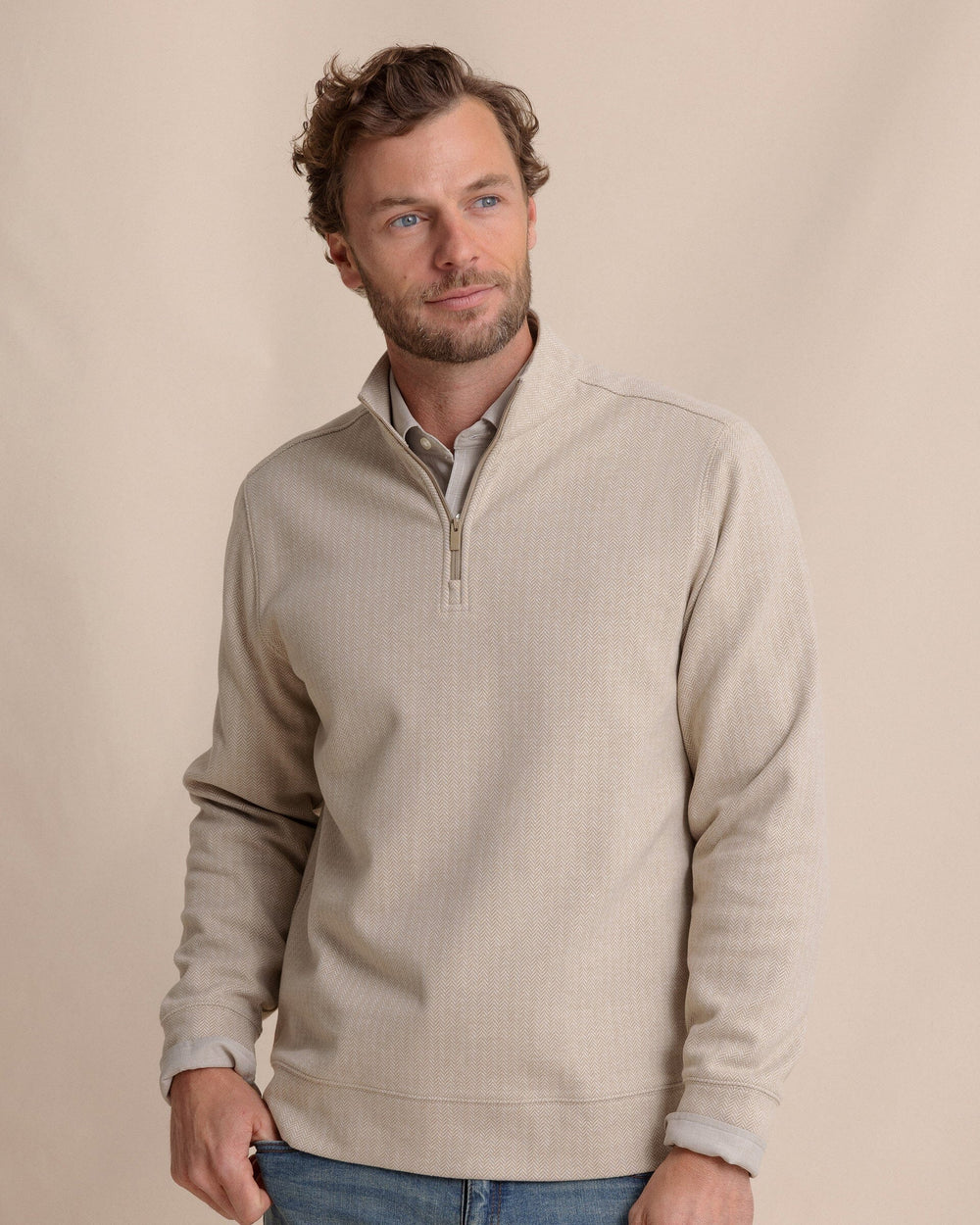 Southern Tide Adler Lane 1/4 Zip - Sandstone Khaki