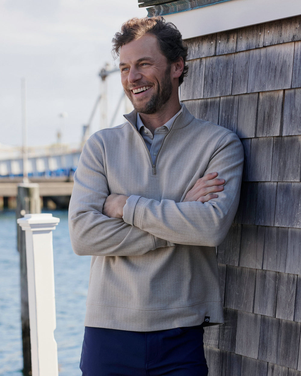 Southern Tide Adler Lane 1/4 Zip - Sandstone Khaki