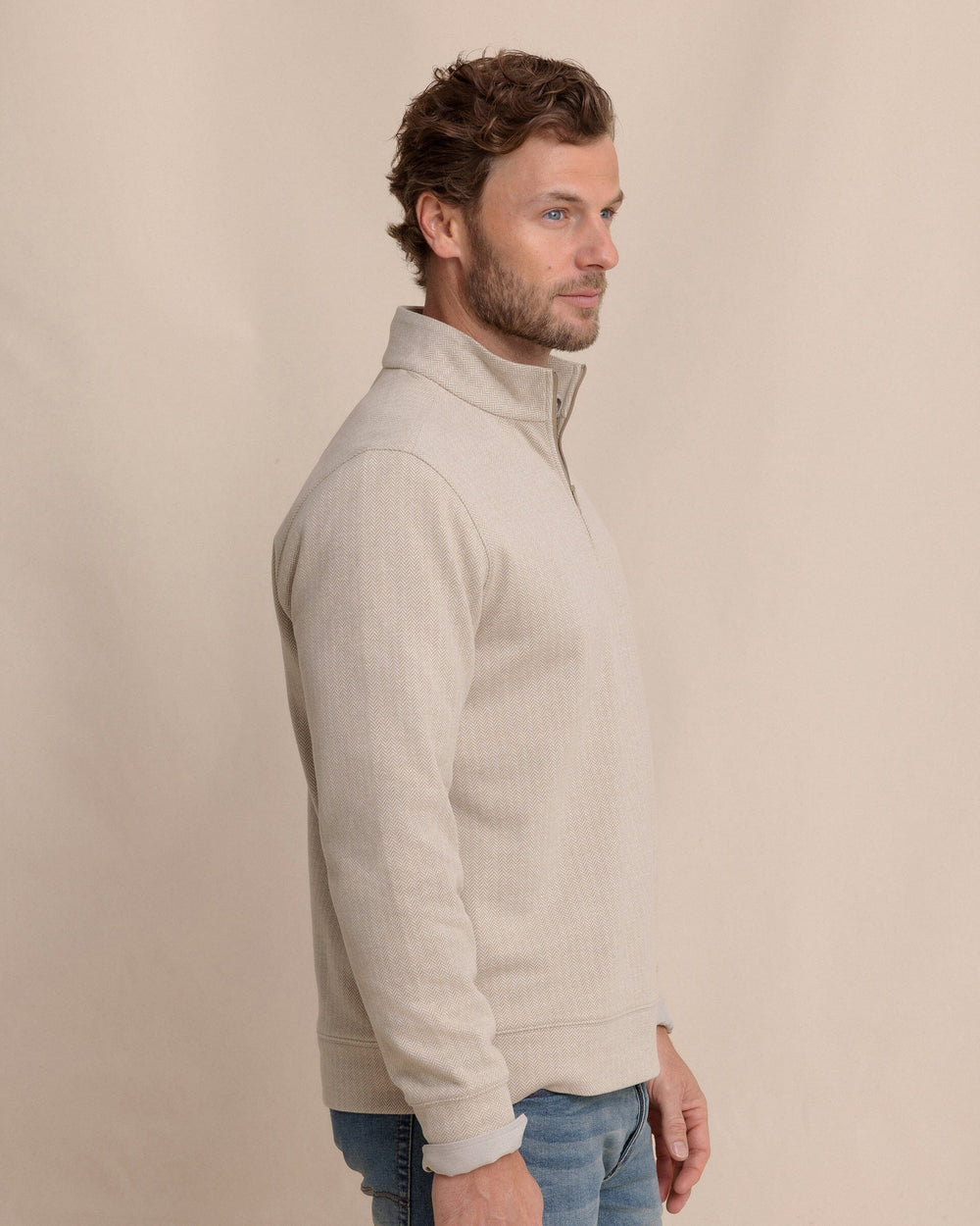 Southern Tide Adler Lane 1/4 Zip - Sandstone Khaki