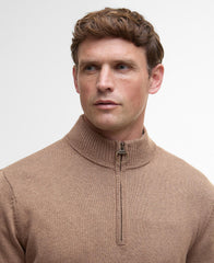 Barbour Kelson Half Zip Knitted Jumper - Stone