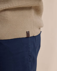 Southern Tide Bass Creek Heather 1/4 Button Sweater - Sandstone Khaki