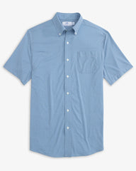 Southern Tide Brrr Retro Geo Short Sleeve Sport Shirt - Coronet Blue