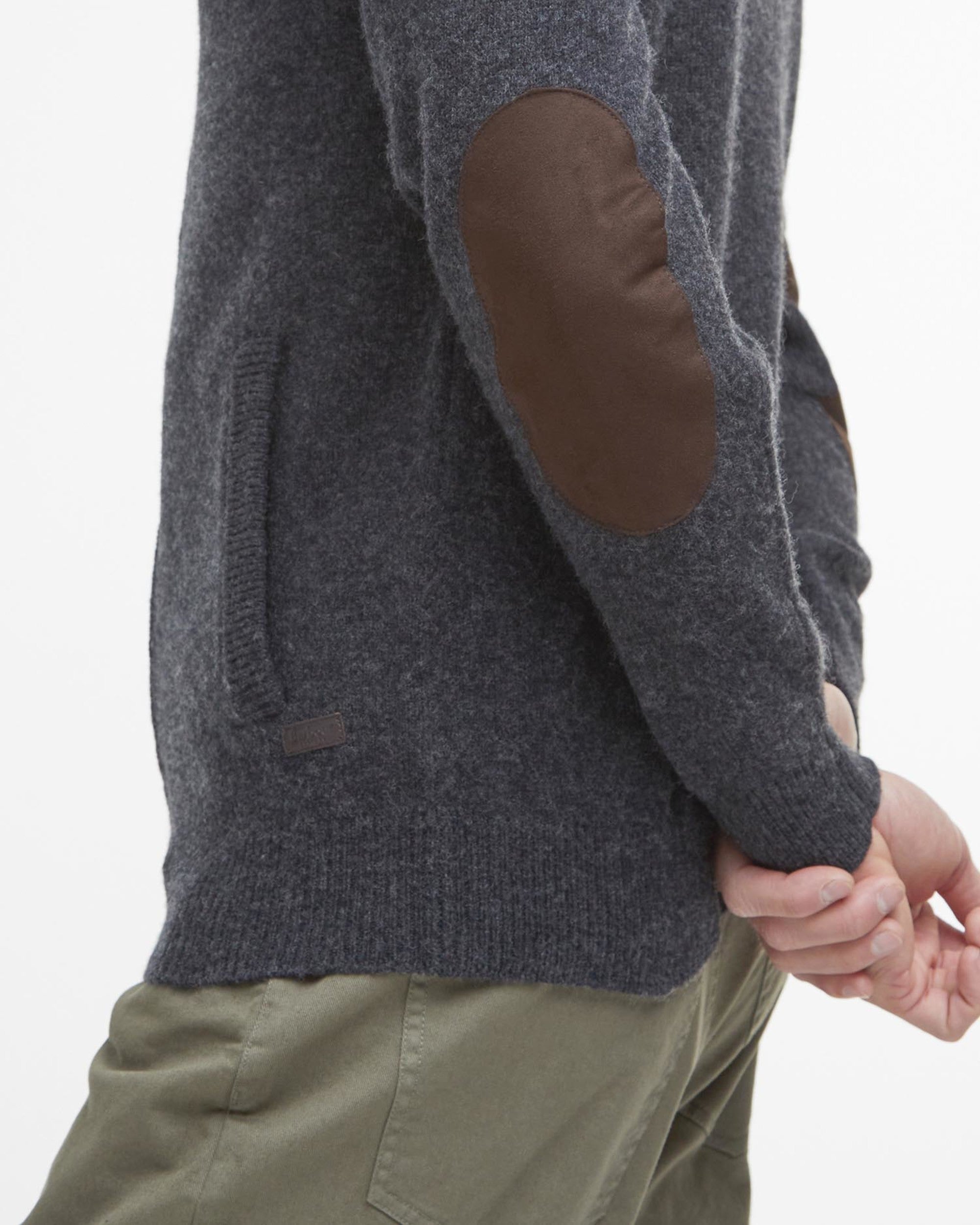 Barbour Essential Patch Zip Through - Charcoal Marl