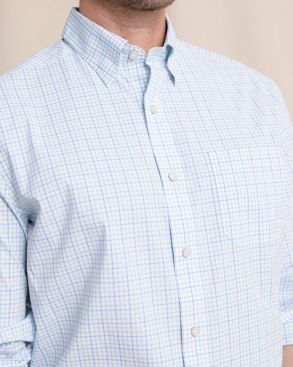 Southern Tide Charleston Broughton Plaid Sport Shirt - Jade Green
