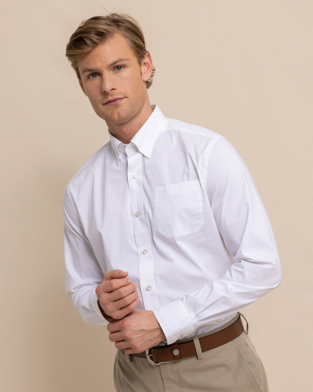 Southern Tide Charleston Overbrook Sport Shirt - Classic White