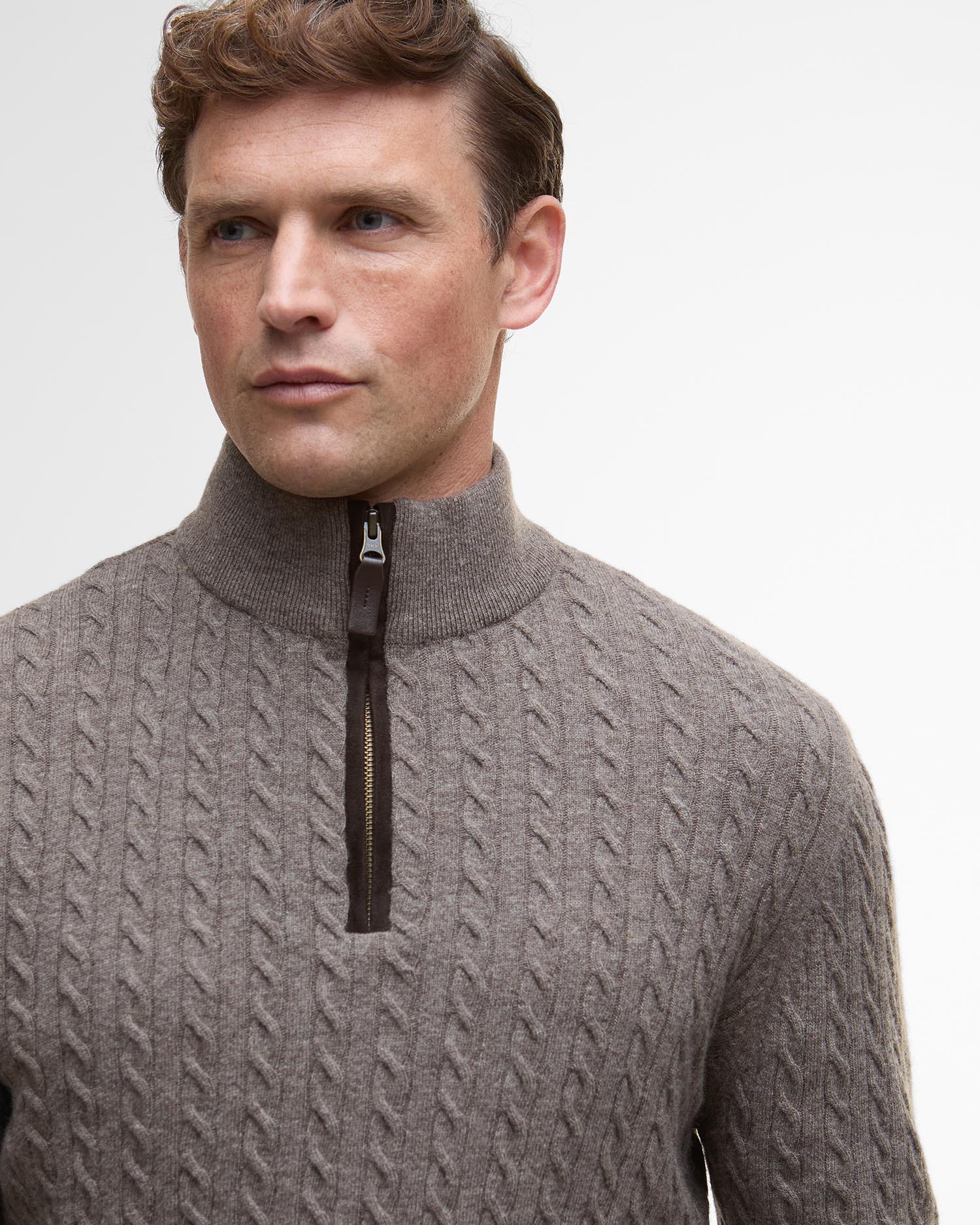 Barbour Ramsden Half Zip Knitted Jumper - Military Marl