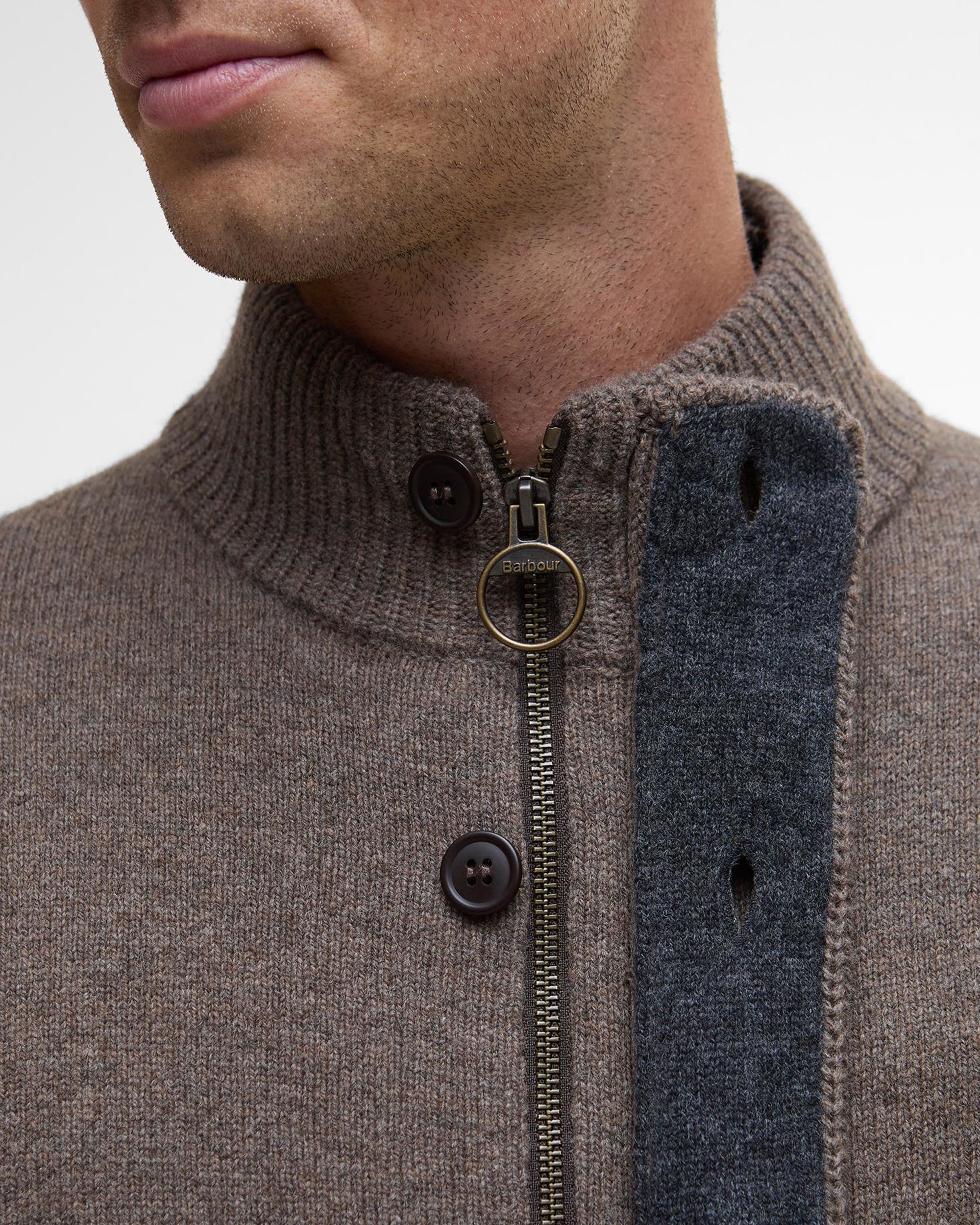 Barbour Essential Patch Zip Through - Dark Stone