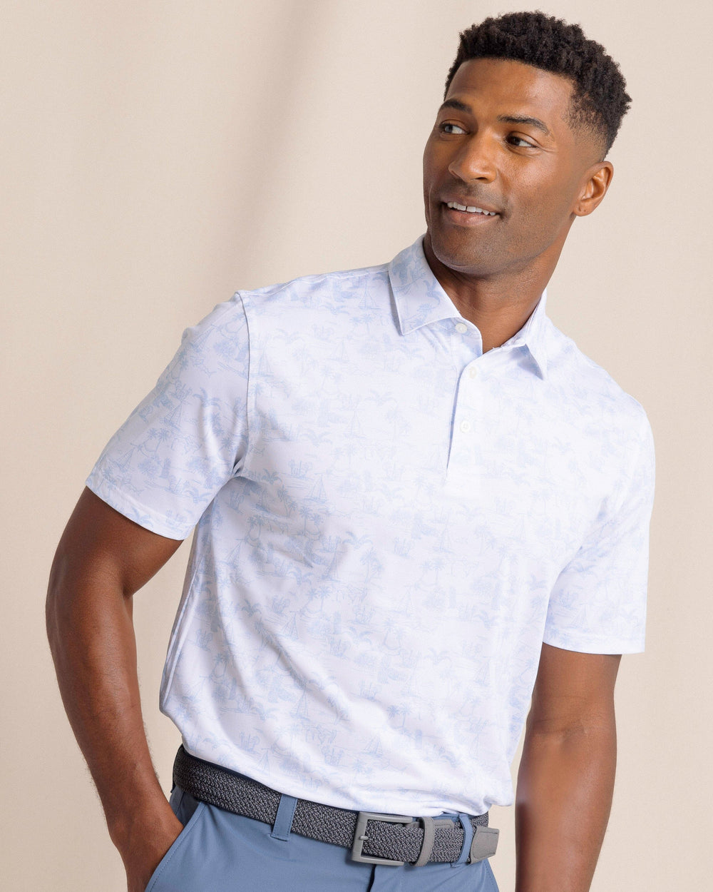 Southern Tide Driver Tide To The Shore Polo - Classic White
