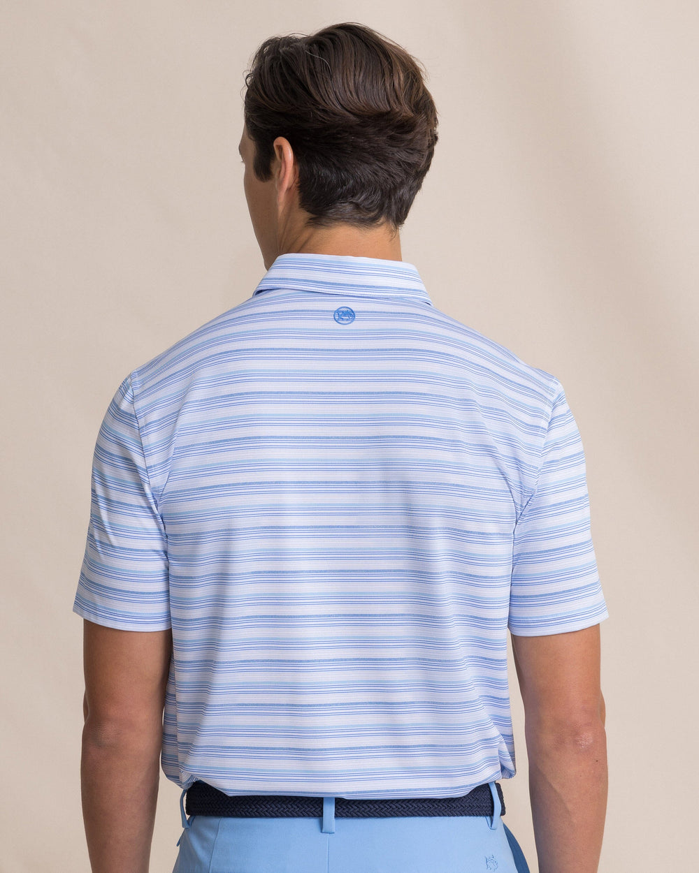 Southern Tide SS Driver Wild Winds Stripe Polo - Blue Stream