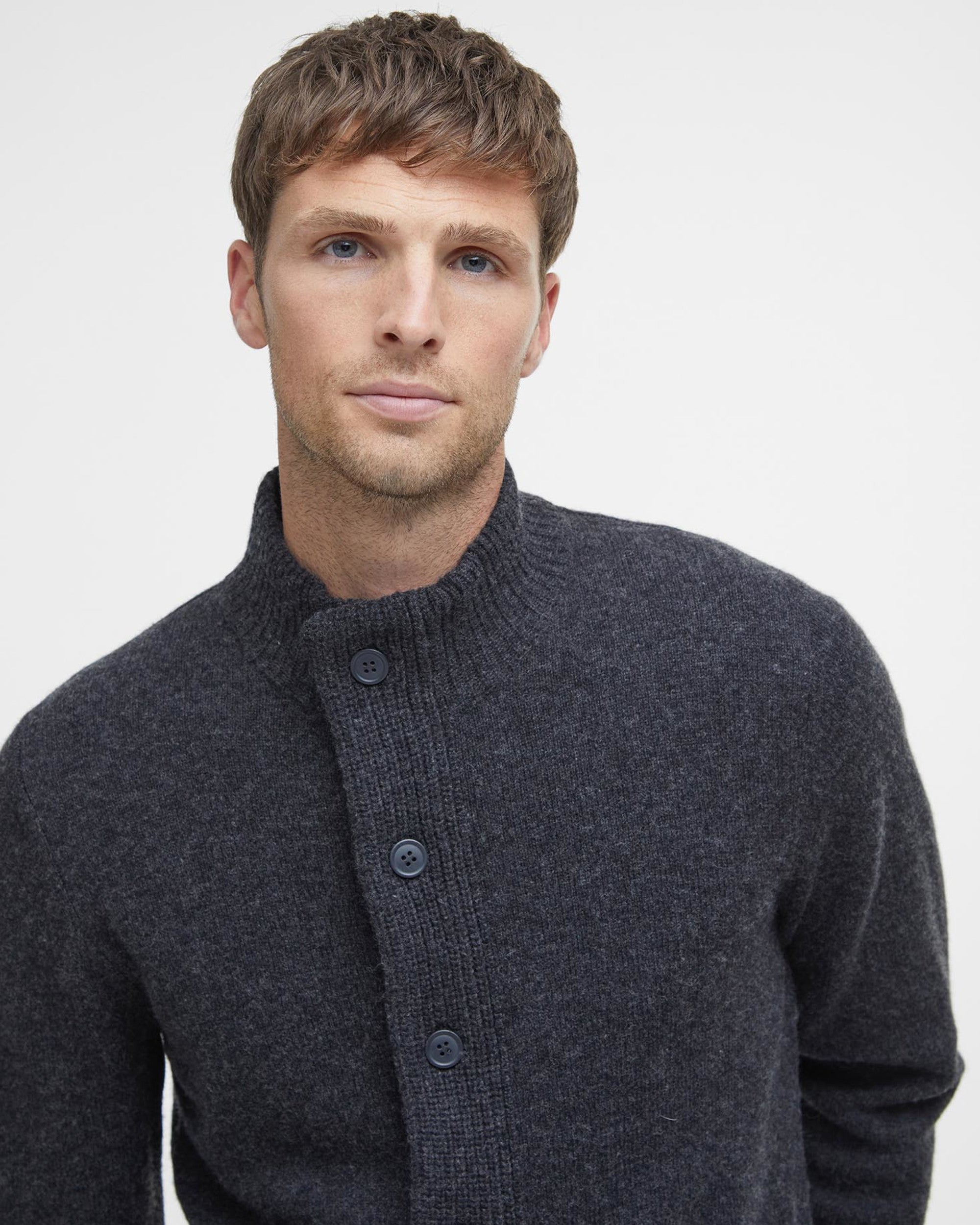 Barbour Essential Patch Zip Through - Charcoal Marl