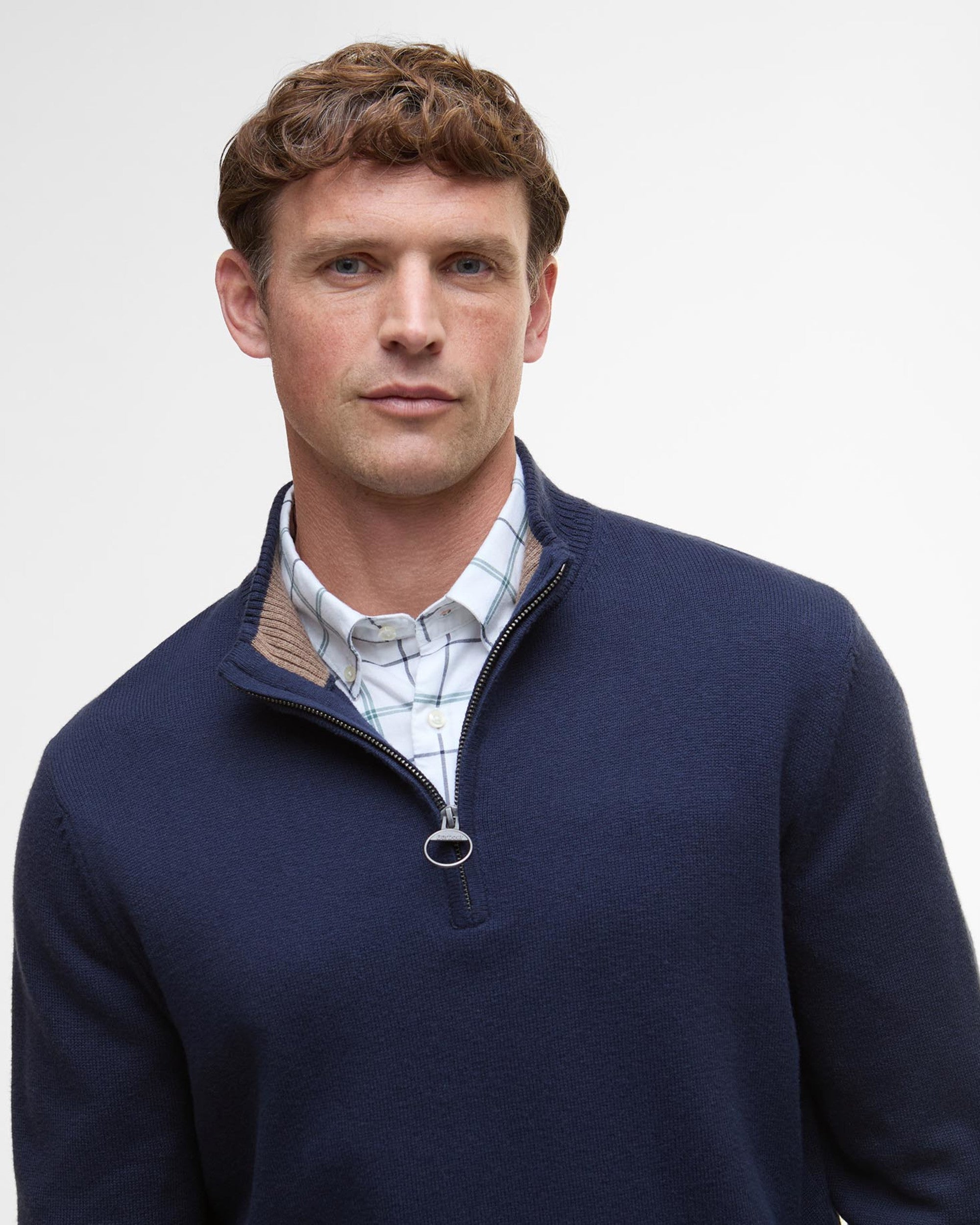 Barbour Kelson Half Zip Knitted Jumper - Navy