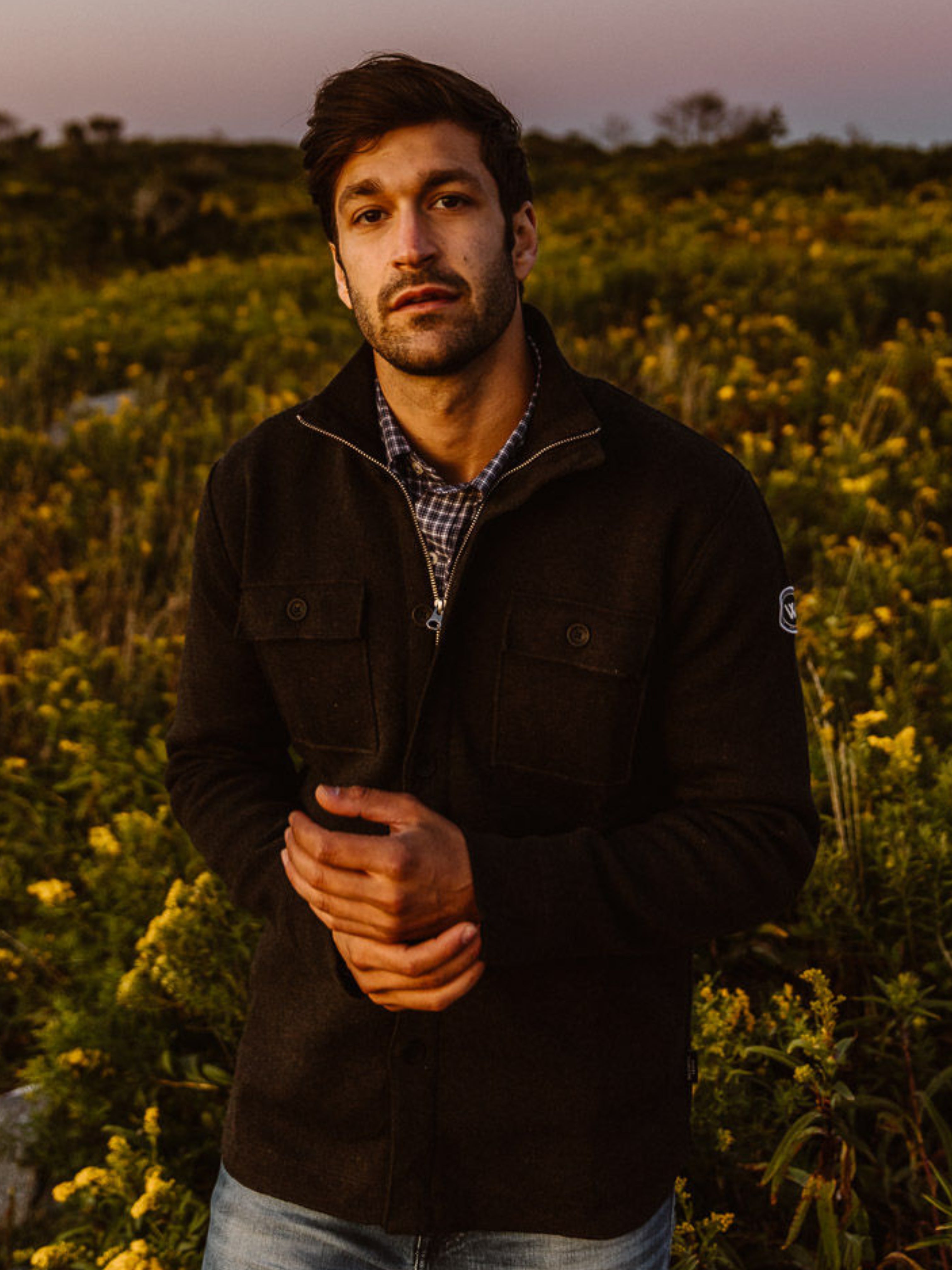 Holebrook Edwin Wind Proof Shirt Jacket - Black Melange