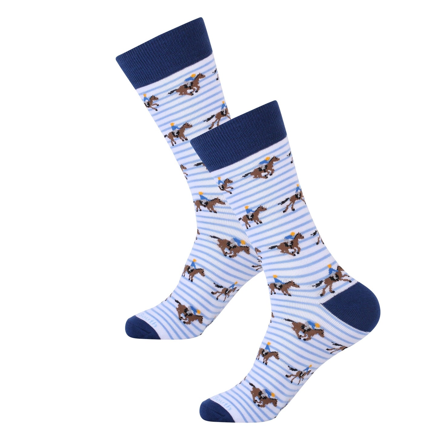 Blue Stripe Horse Racing Socks