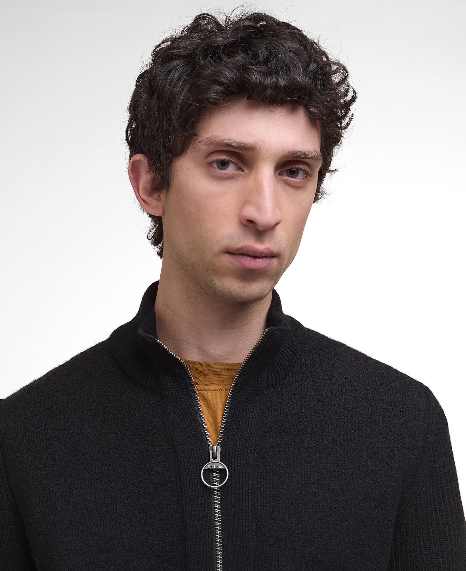 Barbour Milburn Zip Through Knitted Jumper - Black