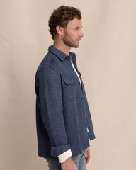 Southern Tide Fairwood Quilted Knit Shacket - Dress Blue