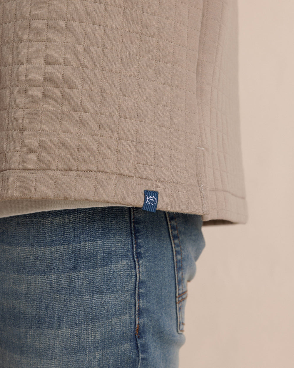 Southern Tide Fairwood Quilted Knit Shacket - Sandstone Khaki
