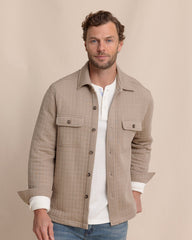 Southern Tide Fairwood Quilted Knit Shacket - Sandstone Khaki