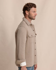 Southern Tide Fairwood Quilted Knit Shacket - Sandstone Khaki
