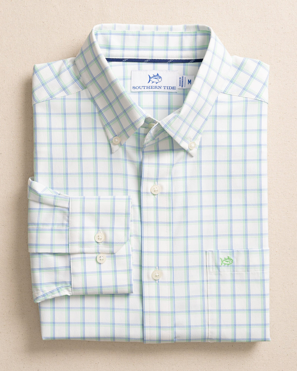 Southern Tide Habersham Plaid Sport Shirt - Jade Green