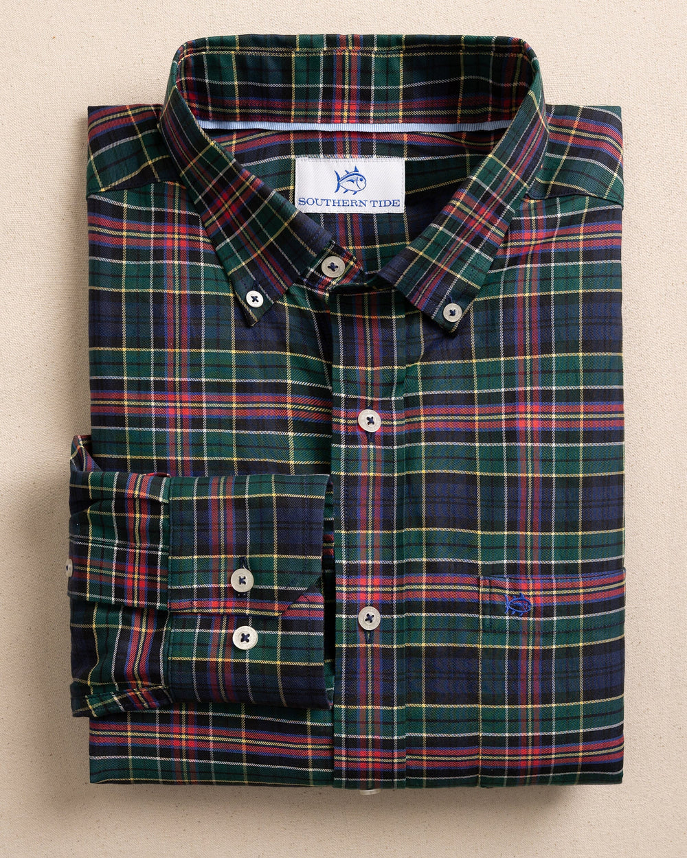 Southern Tide Heyward Tartan Sport Shirt - Dress Blue