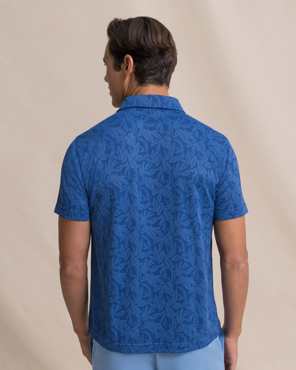 Southern Tide Island Fronds Jaquard Polo - Nautical Navy