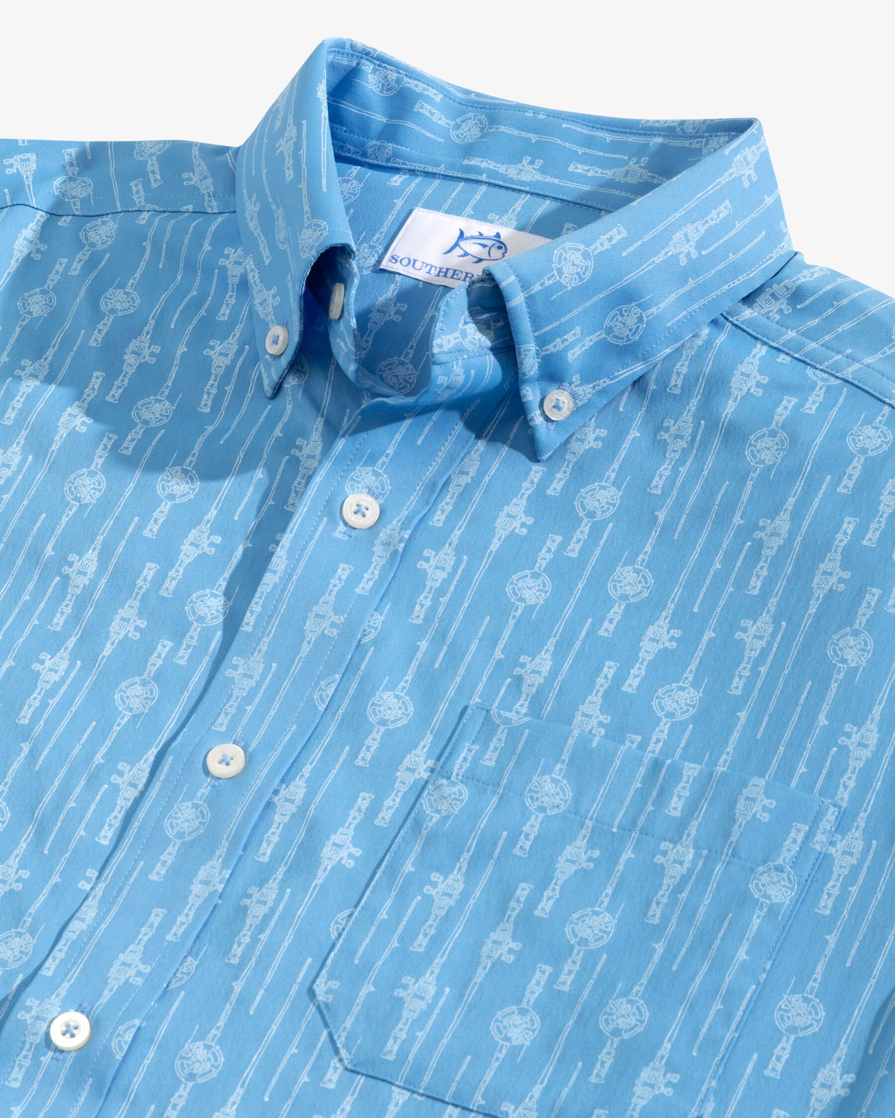 Southern Tide Reel Em In SS Sport Shirt - Boat Blue
