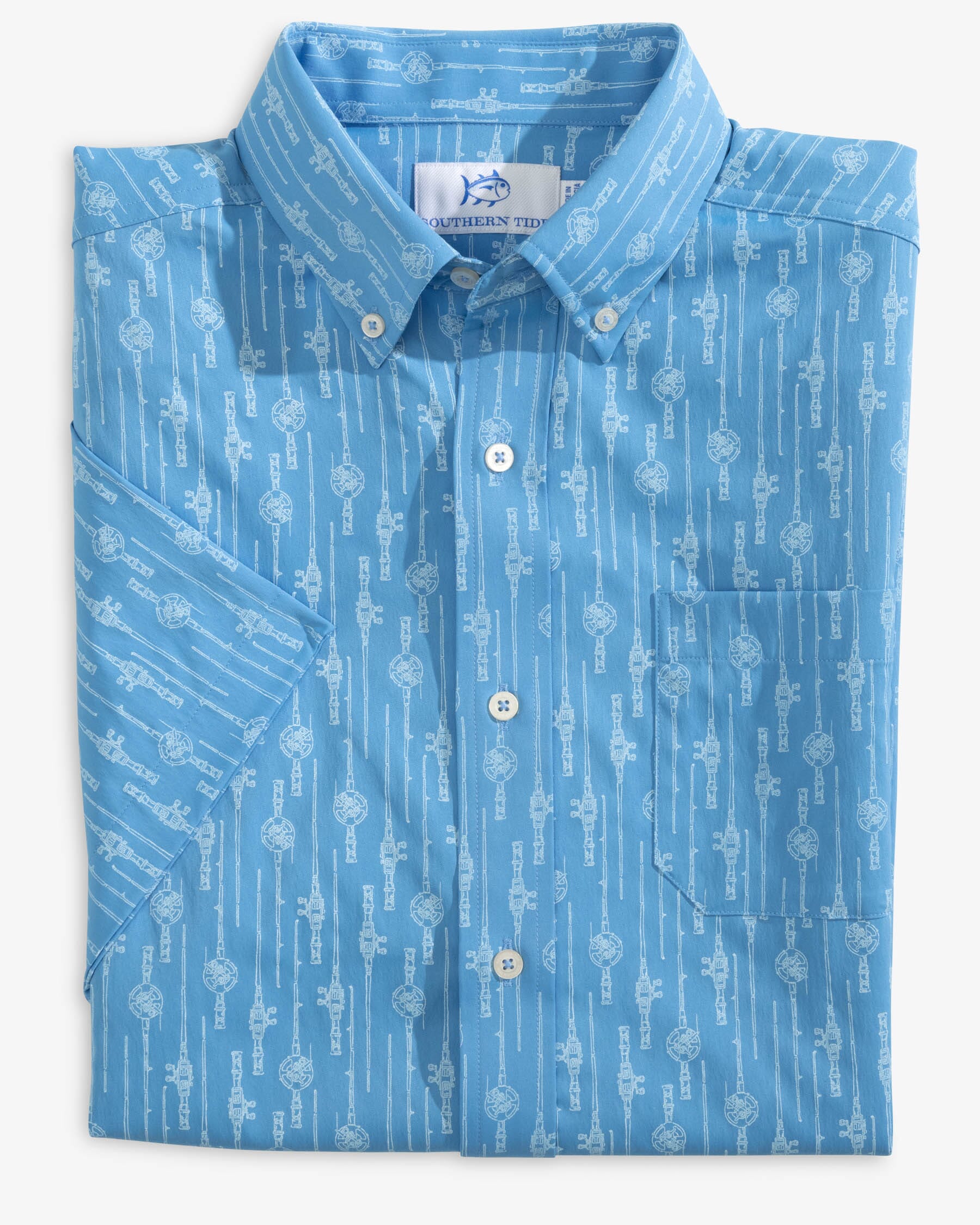 Southern Tide Reel Em In SS Sport Shirt - Boat Blue