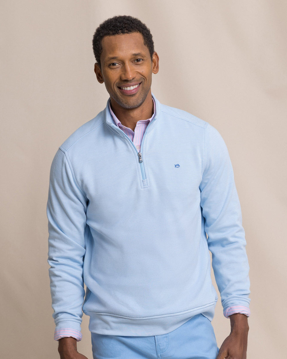 Southern Tide Sandy Cove Pique 1/4 Zip - Ocean Channel