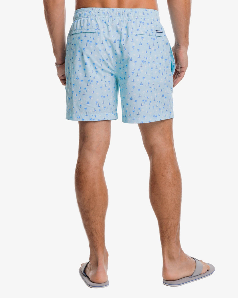 Southern Tide Seascape Sailing Swim Trunk - Baltic Teal