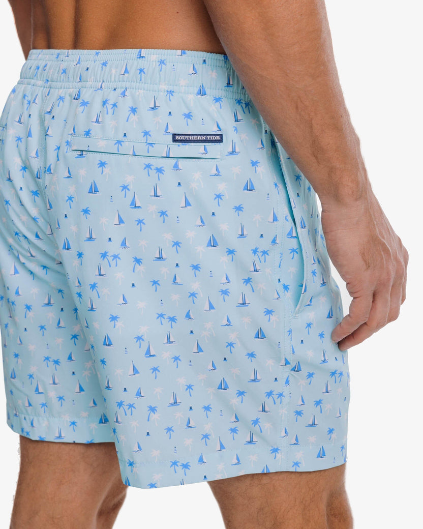 Southern Tide Seascape Sailing Swim Trunk - Baltic Teal