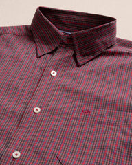 Southern Tide Charleston SC Tartan Sport Shirt - Crab Red