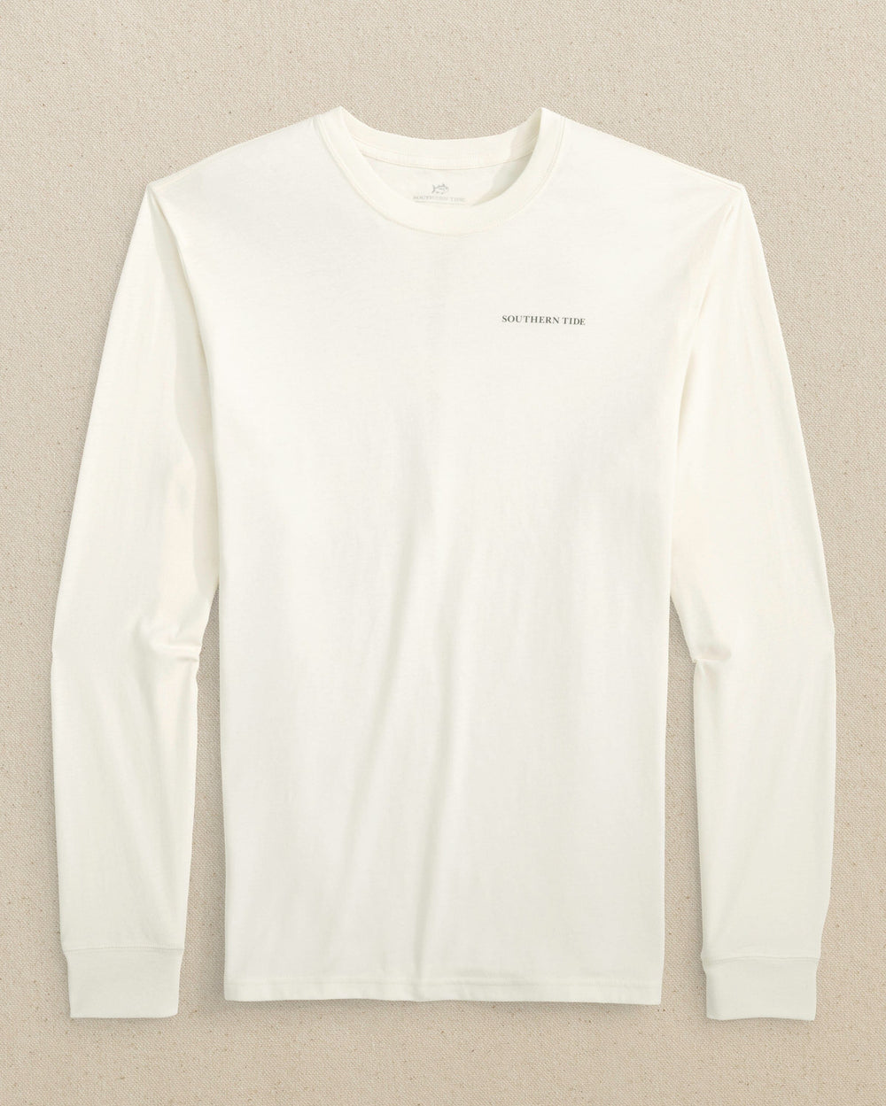 Southern Tide Long Sleeve ST Redfish Rod Tee - Sand White