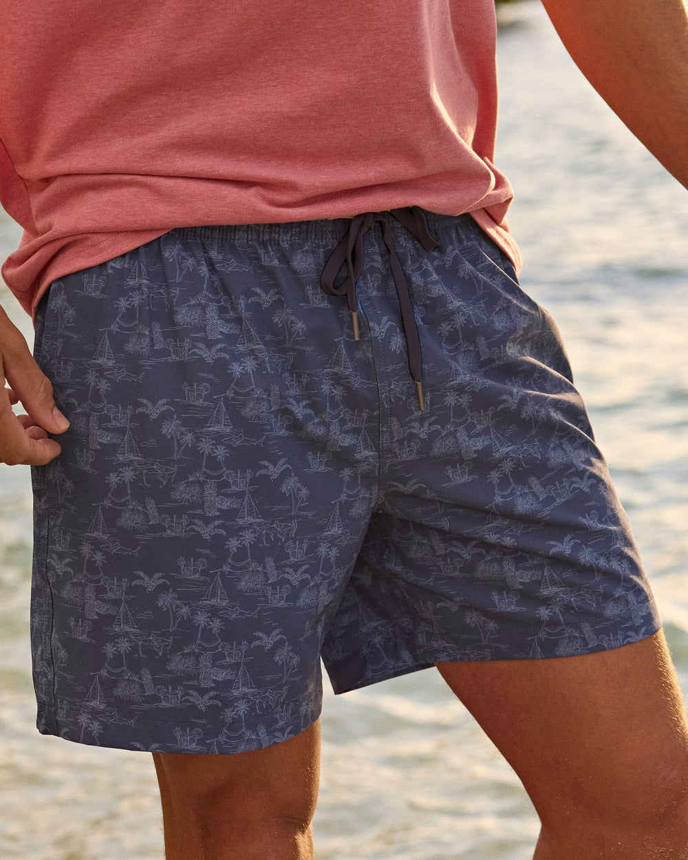 Southern Tide Tide To The Shore Swim Trunk - Light Indigo