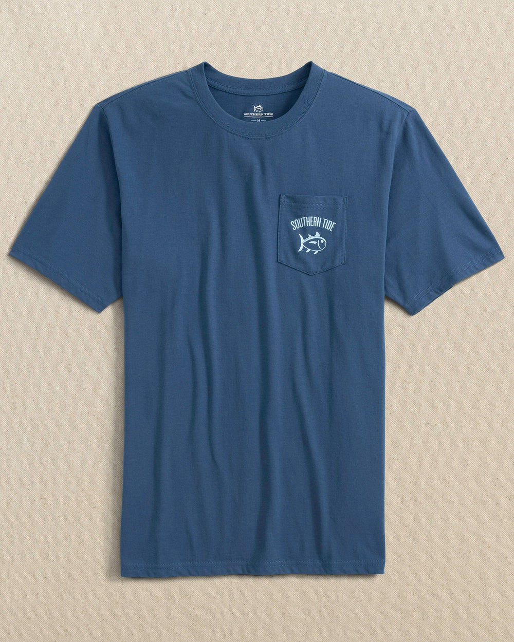 Southern Tide Short Sleeve Tropical Toile Tee - Aged Denim