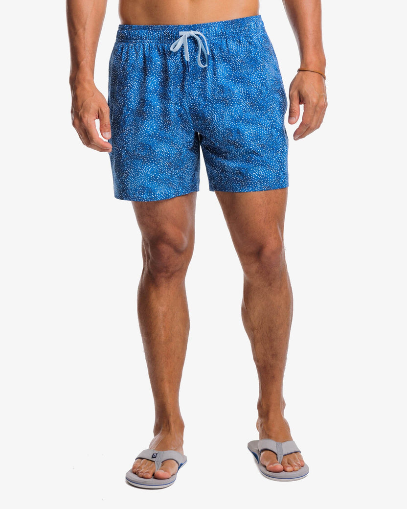 Southern Tide Well Well Whale Swim Trunk - Atlantic Blue