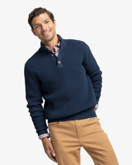 Southern Tide Westmont Jade 1/4 Button - Dress Blue