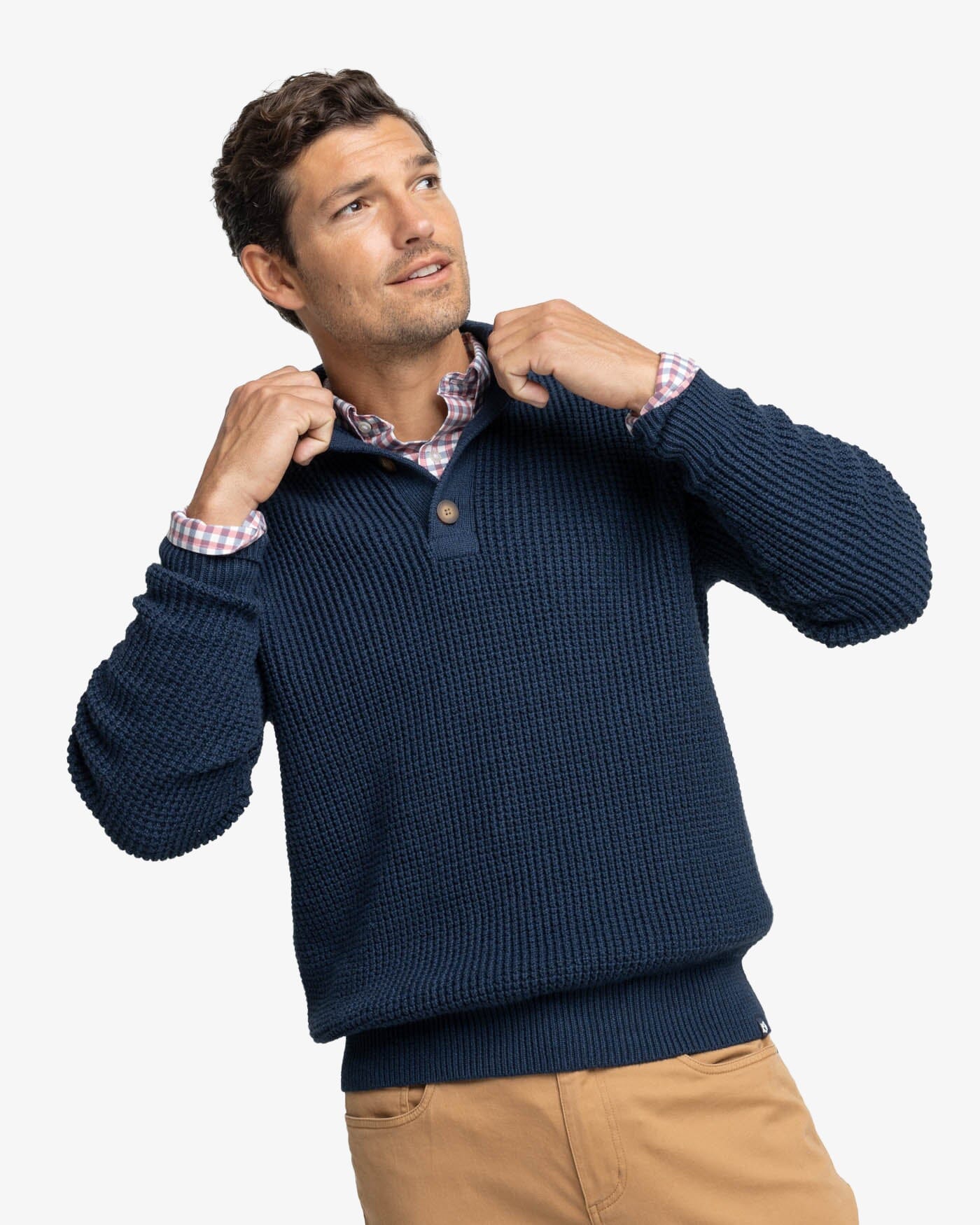 Southern Tide Westmont Jade 1/4 Button - Dress Blue