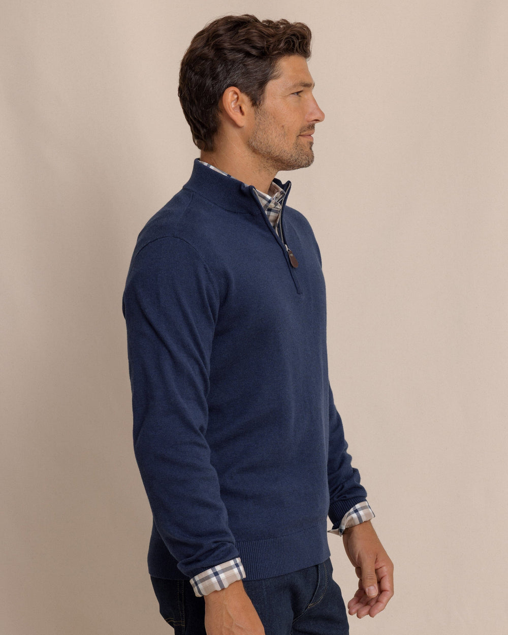 Southern Tide Whitehaven Heather 1/4 Zip - Dress Blue