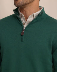 Southern Tide Whitehaven Heather 1/4 Zip Sweater - Salt Meadow