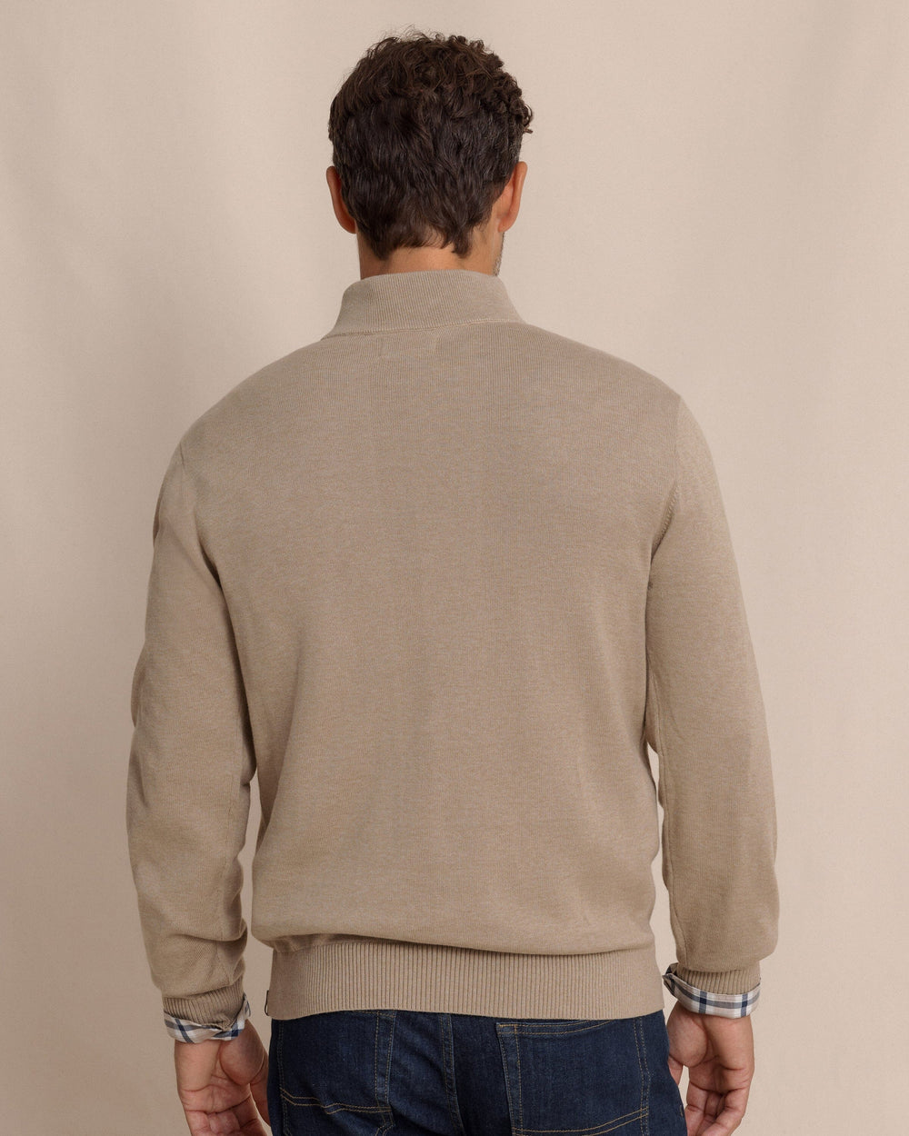 Southern Tide Whitehaven Heather 1/4 Zip - Sandstone Khaki