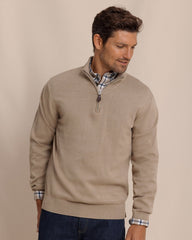 Southern Tide Whitehaven Heather 1/4 Zip - Sandstone Khaki