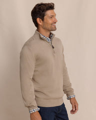Southern Tide Whitehaven Heather 1/4 Zip - Sandstone Khaki