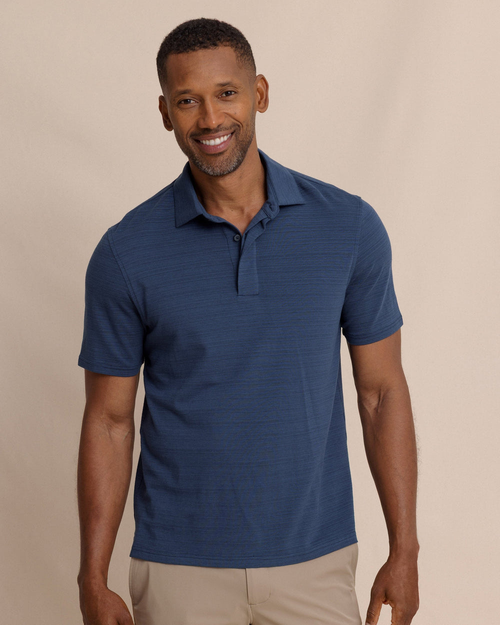 Southern Tide Woodland Covered Placket Polo - Dress Blue