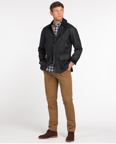 Barbour Ashby Wax Jacket - Navy