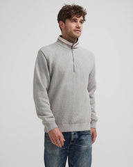 Holebrook Classic Wind Proof 1/4 Zip Sweater - Light Grey