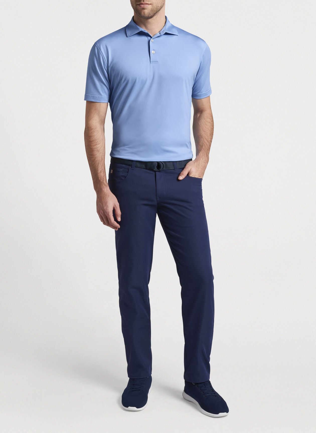 Peter Millar Crown Sport Solid Performance Polo - Cottage Blue