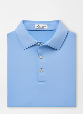 Peter Millar Crown Sport Solid Performance Polo - Cottage Blue